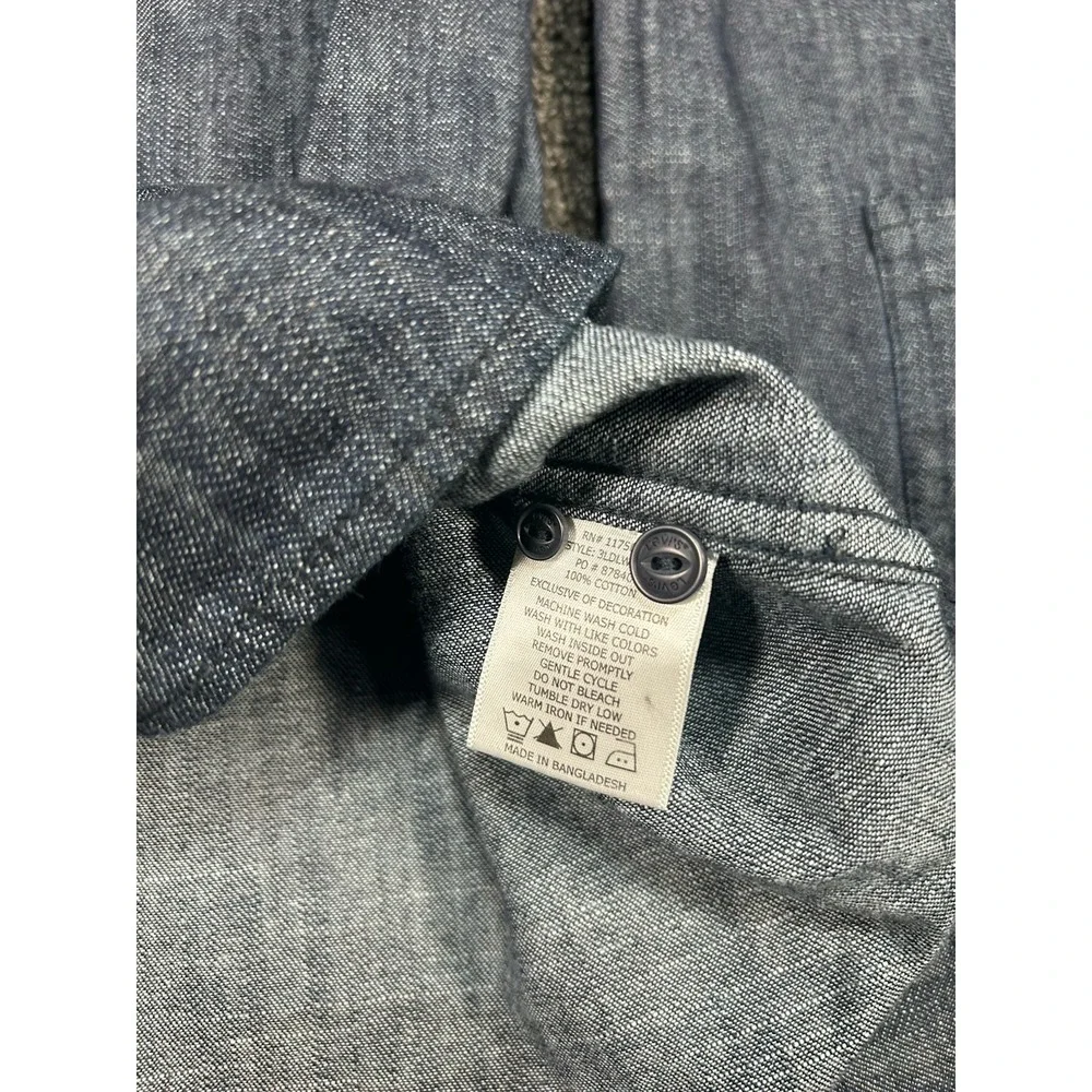 Levi's Denim Shirt Men's Large Dark Blue Denim Button Up‎ Western Pocket L/S